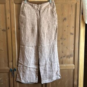 NWT BEBE ‘coconut’ Back V Waistband Linen Pants Size: 8 Very Nice, comfy, dressy